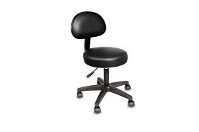 Black-NRG Rolling Stool with Removable Backrest